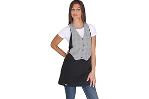 tessile astorino Ricamo Gratuito - Grembiule da Lavoro Unisex, Scozzese e Nero - Divisa Bar per Barista, Cameriere, Ristorante, Hotel, Barman - Uomo e Donna - Grembiuli da Cucina (Roma)