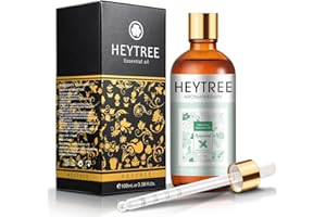 HEYTREE Olio essenziale di menta piperita 100ml- 100% Puro, Naturale - Perfetto per l'aromaterapia, diffusori, relax, miscele per capelli e corpo