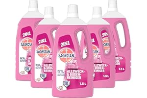 ‎SAGROTAN Sagrotan Allzweck-Reiniger Blütenfrische – 2in1 Desinfektionsmittel für die zuverlässige Reinigung von Oberflächen – 5 x 1,5 l Putzmittel