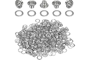 QUARKZMAN 50 Stück Ösen 3 mm Innen-Ø Messing Ösen Metallösen Rostfrei Planenösen Grommet Kit mit Unterlegscheiben Eyelets für Banner Leder Schuhe Handtaschen Vorhänge Bastel, Silber