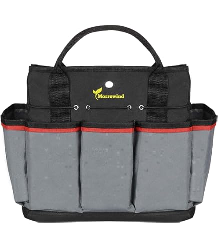 Borsa Da Giardino Con 8 Scomparti - 33x16x25 Cm, In Poliestere, Beige/Verde - Foto 6