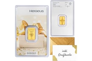 GOLDSTÜCKE24 Goldbarren 2 g Geschenk - 2 Gramm Gold - Heraeus - Feingold 999.9 - LBMA Zertifiziert - NEU