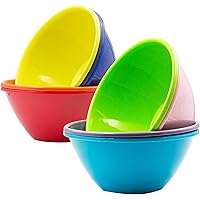Youngever 9 Pack 32 Ounce Plastic Bowls, Large Cereal Bowls, Large Soup Bowls Rainbow Color - View #10