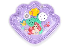 Bright Starts Disney Princess Ariel Tummy Time Water Mat, The Little Mermaid Sea Treasures, Purple, Baby Girl Newborn +