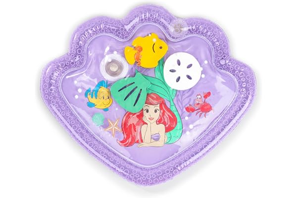 Bright Starts, Disney Princess Ariel vattenmatta för tid mun ner, den lilla sjöjungfruns havsskatter, lila, för nyfödda bebisar+