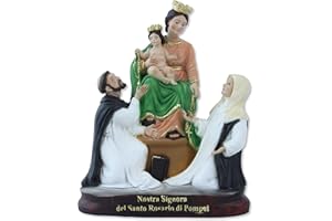 Proposte Religiose Figurka Matki Bożej z Pompejów lub Najświętszej y Różańcowej Pompei, wysokość 25 cm, ręcznie malowana