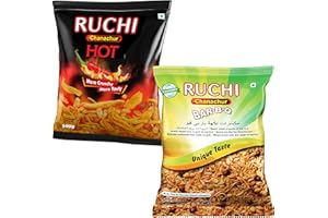 Ruchi Chanachur Family Mix packs - 1 Bar-B-Q flavoured 500g Pack & 1 Hot Flavoured 500g Pack