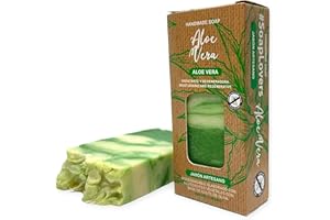 BIG SOAP FACTORY Jabón Natural de Aloe Vera - Jabon de Manos, Cuerpo, y Cara Hidratante y Regeneradora, Pastilla Sólida Ecológica y Artesanal, Fabricado en España, Vegano y Sin Aceite de Palma (100 g)