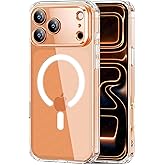 Ehr. iPhone 17 Pro Max Uyumlu Kamera Korumalı Magsafe Wireless Şarj &Ouml;zellikli Sert Sararmaz Kristal Şeffaf Kılıf (Şeffaf, iPh