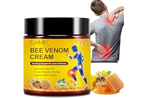 YIJIAXINGZHOU Bee Venom Cream 120g, Bee Venom Pain Massage Cream for Joint & Mobility, Help Muscles & Joint Recovery, Back, Neck, Hands, Legs Relief, with Glucosamine, Chondroitin, MSM & Arnica
