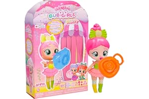 IMC TOYS BUBILOONS BUBIGIRLS Greta, Bambola da Collezione che Gonfia Palloncini; la Puoi Vestire e Giocare con 12 Accessori, Gioco per Bambini +5 Anni
