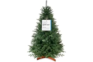 ‎PURE LIVING INTERIOR DESIGN Weihnachtsbaum künstlich 180cm aus 100% Spritzguss - TESTSIEGER - Naturgetreu, dichte Zweige, Künstlicher Weihnachtsbaum mit Holzständer und Aufbewahrungstasche – Tannenbaum künstlich von Pure Living