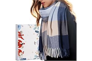 HIGHEVER Idee Cadeau Femme Echarpe Femme Hiver: Echarpes et Foulards Chale Echarpe Femme Hiver Chaud Cachemire Coffret Cadeau Femme Original Utile Noel Maman Calendrier de L'Avent 2025 Fille