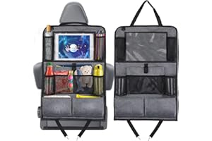 Romon Organisateur de Voiture Enfant Facile à Entretenir, Organisateur Voiture Arrière Support pour Tablette Transparent avec 10 poches, Protection Siege