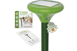 ISOTRONIC Ahuyentador ultrasónico contra Topos, campañoles, Ratones, Hormigas y Serpientes | Apto para Jardines, Campos, Cultivos, Campos de Golf | USA energía Solar | Alcance de 1250 m2