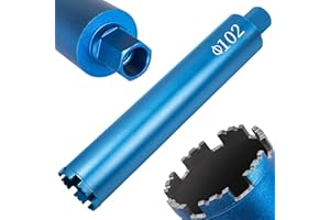 ITSOGOO Couronne de Forage Diamantée Ø102 mm,1 ¼" UNC,Longueur Disponible 400 mm,Scie Cloche Diamant avec Segments Soudés au Laser,Foret Diamant pour Carotteuse pour Béton,Maçonnerie,Pierre,Granit
