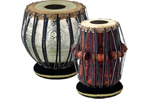 Meinl Percussion Traditional Tabla Set - 2-piece Instrument Set with Goat Skin Head - 8.5-inch Bayan and 5.5-inch Dayan - Mahogany / Copper, Multicoloured (TABLA)
