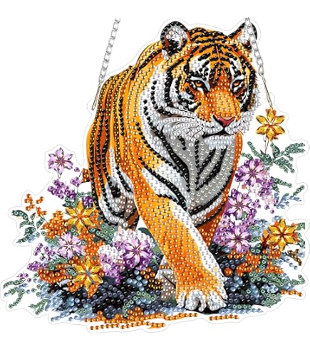 MXJSUA Kleurrijke kat Diamond Painting hanger met ketting volwassenen