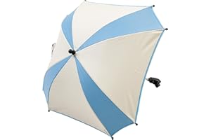AltaBeBe AL7003-29 Ombrelle Anti Soleil pour Poussette Universel Anti-UV 50+ Beige/Bleu Clair
