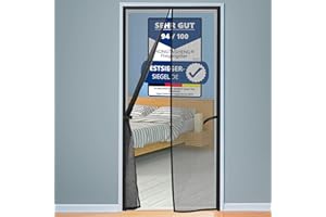 HONGTAISHENG Zanzariera Magnetica 100x215cm, Zanzariere Magnetiche per Porte Finestre, Chiusura Automatica, Zanzariera Finestra per balconi, cantine, camere da letto e porte scorrevoli, Nero