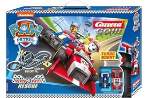Carrera GO 20062535UK PAW Patrol Ready Race Rescue - GO Slot Racing Track With UK Plug, For Children From 6 Years And Adults,1:43 Scale, 4.9 Metres, With PAW Patrol - Chase & Marshall