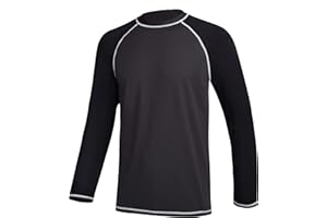 MILANKERR Mens Shirts UV Rash Guards Long Sleeves Quick Dry Swimming Top Surfing Sun Protection 50+ Diving Wetsuits Swimsuit