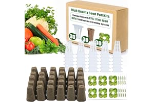 AMBGROW 30 Pack Grow Sponges and Baskets for Hydroponic Growing System，Seed Pods Kit for aero Garden pods with 30pcs Labels(Square)