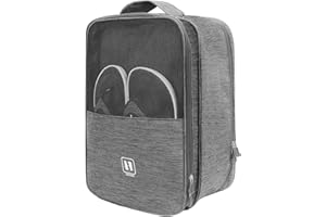 Unaone Travel Shoe Bag, 3 Layers Shoe Storage Bag Portable Shoes Organizer Zippered Shoe Bag for Travel Storage Shoe Pouch with Top Handle…