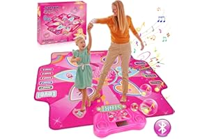 JONRRYIN Alfombras de Baile Niña, Juguetes Alfombra Musical, Alfombra de Baile Electrónica con Bluetooth, Juegos Alfombra para Niñas Niños3 4 5 6 7 8 9 10 11 12 Años Regalo Cumpleaños Navida