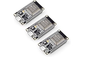 ELEGOO 3PCS Carte de Développement ESP32 Type-C, 2,4 GHz WiFi + Bluetooth Dual Core Carte de Contrôle pour Arduino, Support MicroPython, NodeMCU, AP/STA/AP+STA, Puce CP2102