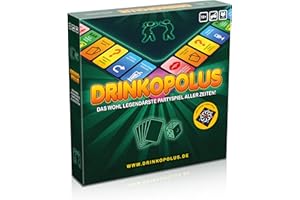 GOMAZING Drinkopolus – Partyspiel für Erwachsene ab 18, Trinkspiel für 2–8 Spieler, inkl. Bonusspiel „Theke“, Brettspiel für Geburtstag, Silvester, Party, Freundeabend