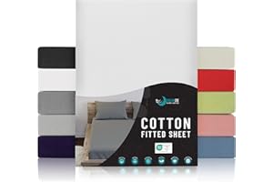 DREAMZIE Prześcieradła z bawełny jersey Biały - do materaca 200 x 200 x 27 cm - wolne od substancji chemicznych (OEKO TEX), prześcieradła z gumką pełne