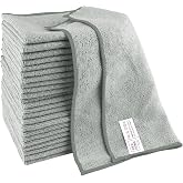 Idea Home Microfibre Cloths 24 Pieces &ndash; Microfibre Cleaning Cloths 30 x 30 cm &ndash; Dust Cloths &ndash; Multi-Purpose Cloths, Grey