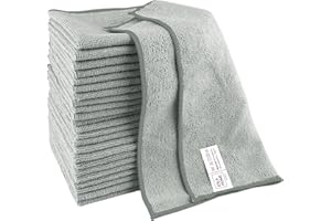 IDEA HOME Ściereczka z mikrofibry, 24 szt., 30 x 30 cm, ściereczka do czyszczenia z mikrofibry do kuchni, domu, okien, ściereczka kuchenna, szara