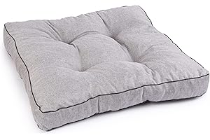 Royal Schneider Sitzkissen Kissen Polster Auflage Rückenkissen Loungekissen Lounge Bodenkissen Anti-Rutsch-Unterseite, Hellgrau - 5503, 50x50 cm - Sitzkissen