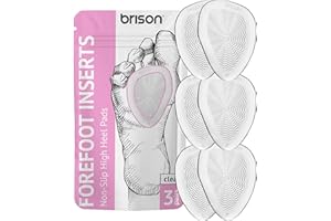 BRISON Ball of Foot Cushions High Heels - Soft Gel Insole Metatarsal Pads Forefoot Callus Metatarsalgia Pain Prevention Shoe Inserts no Slip Cushioning for Women - Transparent