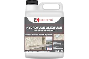 SHAFFER Pro repelente al agua oleófugo profesional – Impermeabilizante Travertin, piedra natural, fachada, baldosas exteriores terraza, losa, producto de suelo antiespumante – 5L – Made in France