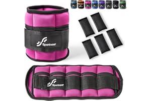 Sportneer Mankiety obciążające, zestaw regulowanych obciążników na kostkę, mankiety, 0,45-1,6 kg (na kostkę), 0,9-3,2 kg (na parę), jedna para