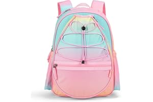 Choco Mocha Tennisrucksack Kinder Tennistasche für Mädchen Sportschlägertasche Teenager Rucksack 16 Zoll, Rosa