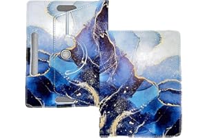 SELLING UNITED 10 inch Tablet Case - Universal Stand Case Folio Cover Magic Leather 360° Rotating Case Fits for ALL 10in Inch & 10.1in Inch Tablets + Stylus Pen (Blue Marble)