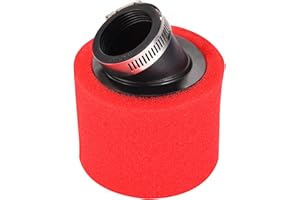 GOOFIT 38mm Filtre à Air Double Mousse Sponge Nettoyant Rouge Bauvel Angle Remplacement De La Bouche pour 50cc 70cc 90cc 110cc 125cc Racing VéLo De Course Motorcycle Kart ATV Quad Scooter