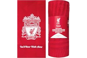 LIVERPOOL FC Liverpool F.C. Toalla para hombres, mujeres, adolescentes y niños, 100 % algodón, con escudo de fútbol, secado rápido, toalla de baño para natación, gimnasio, vacaciones, ducha, baño, equipo de