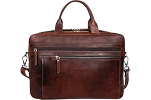 Marc Peter Laptoptasche Los Angeles I Leder Umhängetasche für 15.6 zoll Laptop I Aktentasche für Notebook I Tasche für Damen und Herren