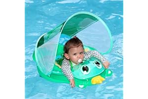 ‎SWIWBOBO Baby Schwimmring Aufblasbarer Schwimmreifen für Kleinkinder mit verstellbarem Sitz und Verdeck Alter von 6-36 Monaten