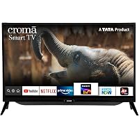 Croma 80 cm (32 Inches) HD Ready Smart Android Based LED TV (CREL7363, Black) (2020 Model)