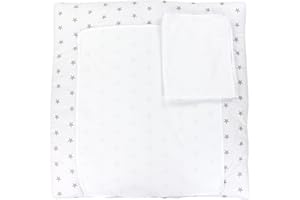 TupTam Materassino per Fasciatoio con 2 Stuoie a Spugna, Stelle Grigio/Bianco, 70 x 50 cm