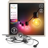 Philips Hue Festavia Globe dış mekan ışık zinciri, beyaz ve renkli ambiyans, 7 m LED ışık zinciri, 10 lamba k&uuml;resi, kısılabil
