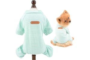 SMALLLEE_LUCKY_STORE Pigiama in cotone a righe per animali domestici Pjs per cani di piccola taglia Gatti Puppy Pigiama Tuta Tuta Indoor Maglione Camicia con Gambe Yorkie Chihuahua Vestiti