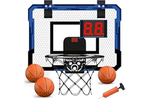 QDRAGON Mini Canasta Baloncesto Interior, Tableros de Baloncesto Basketball Hoop con 3 Pelotas para niños, niñas, Infantil y Adultos