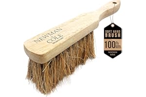 Newman and Cole Cepillos de mano de madera natural: elige entre cepillo de cerdas duras duras o cepillo suave con cerdas naturales o sintéticas (1 cepillo de mano suave de coco)